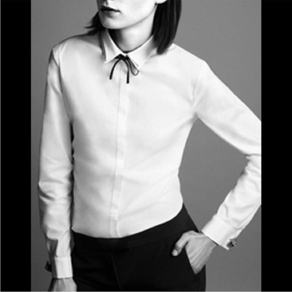 Anne Fontaine Shirt Detachable 3 Collar Button Up Blouse Top White 40 US 6-8 NEW - Picture 2 of 13